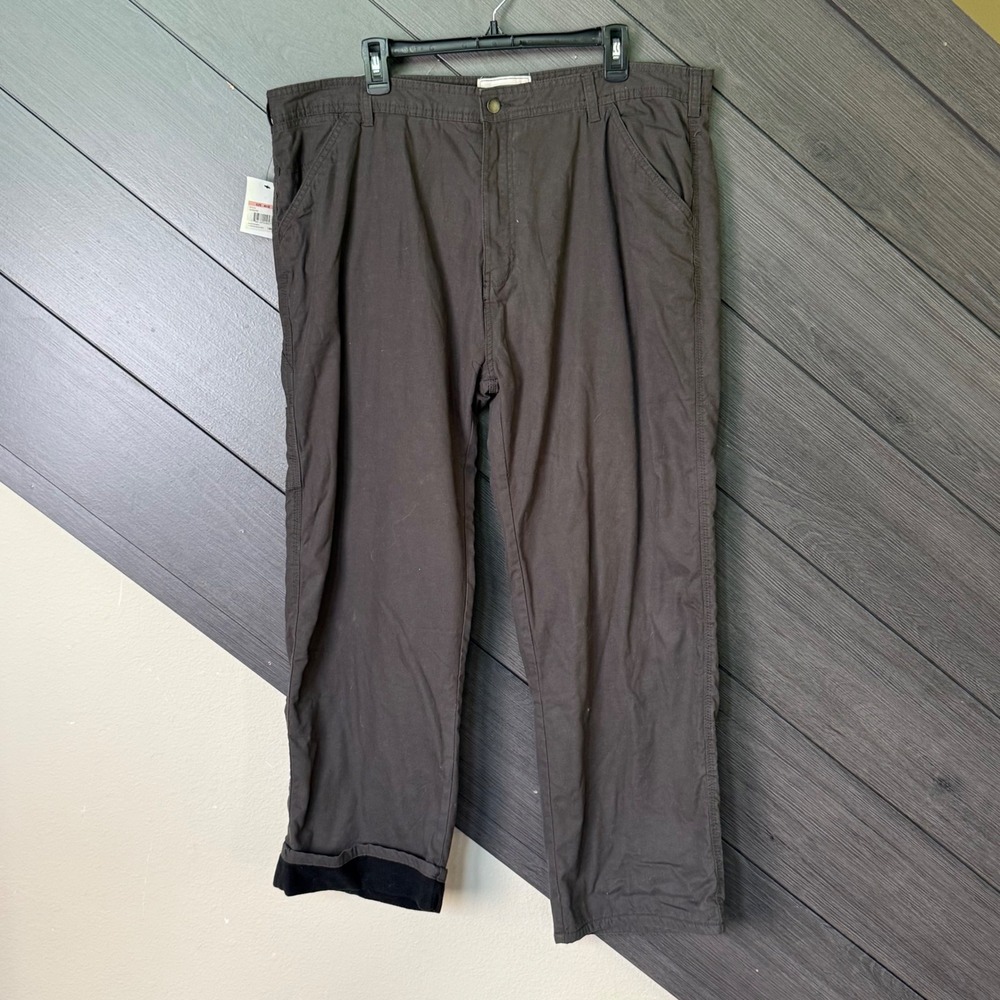 Field & Stream Men's Fleece Lined Canvas Work Pants Gray 40x30 NWT Outdoor